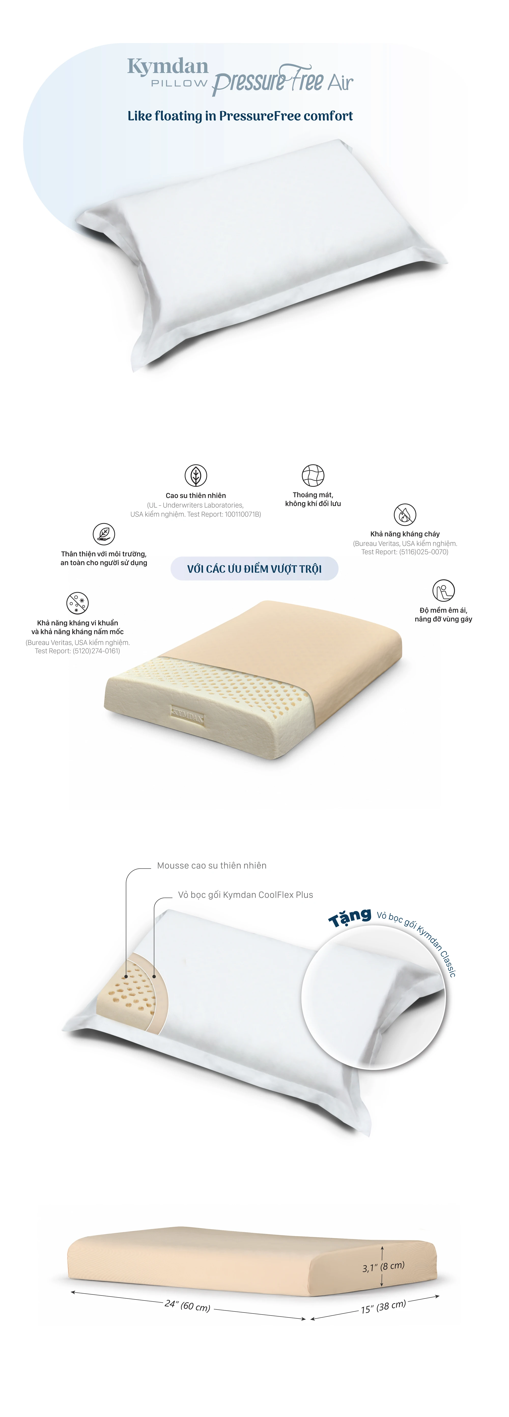 Gối Kymdan Pillow PressureFree Air
