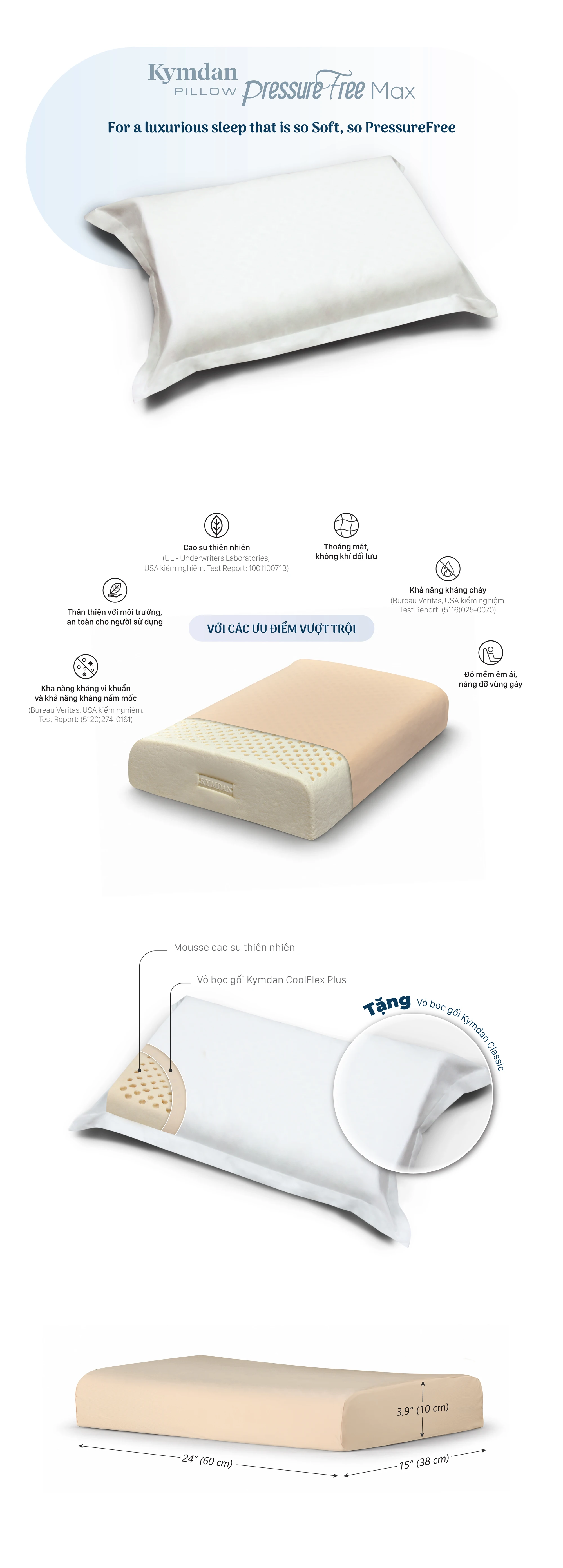 Gối Kymdan Pillow PressureFree Max