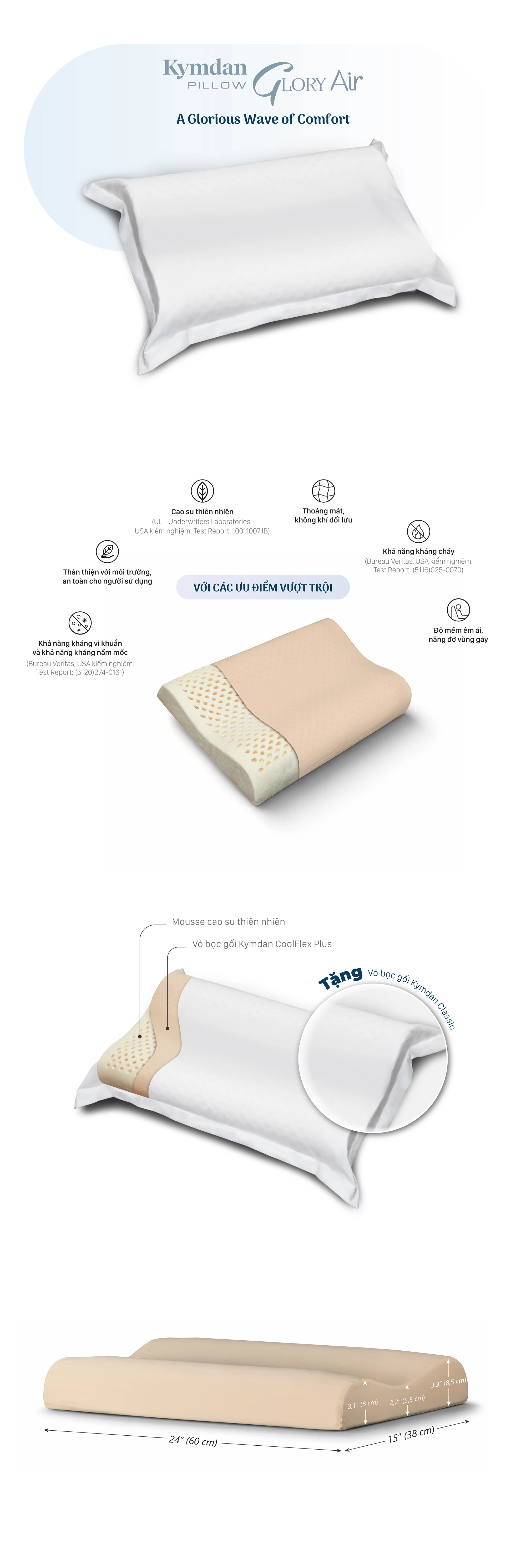 Gối Kymdan Pillow Glory Air